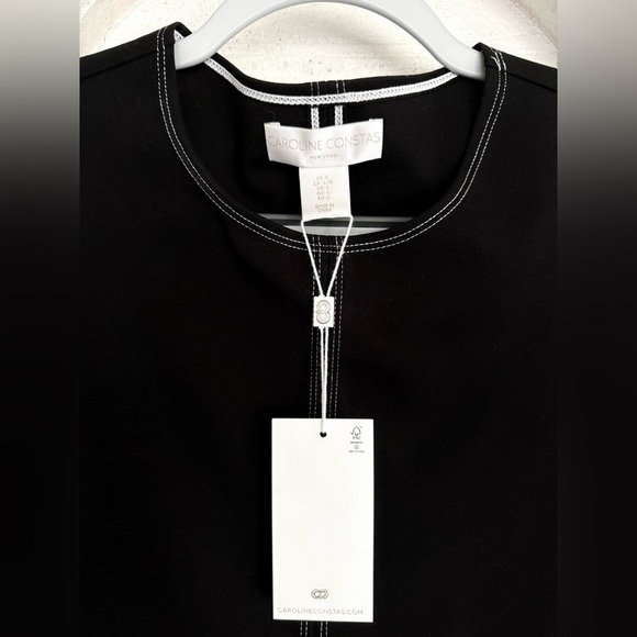 NWT Caroline Constas Black Sleeveless Top Size L - Picture 2 of 4